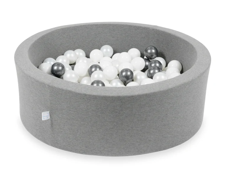 Piscine à balles en gris 90x30 cm avec 200 balles