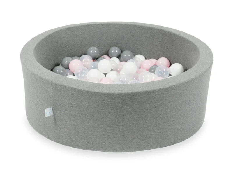 Piscine à balles en gris 90x30 cm avec 200 balles
