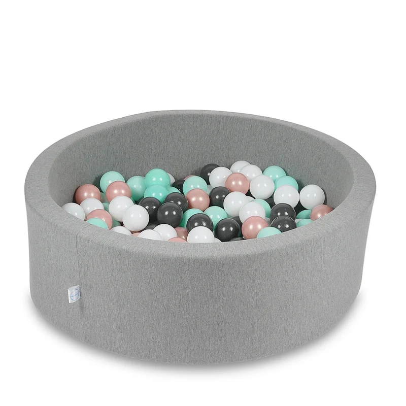 Piscine à balles en gris 90x30 cm avec 200 balles