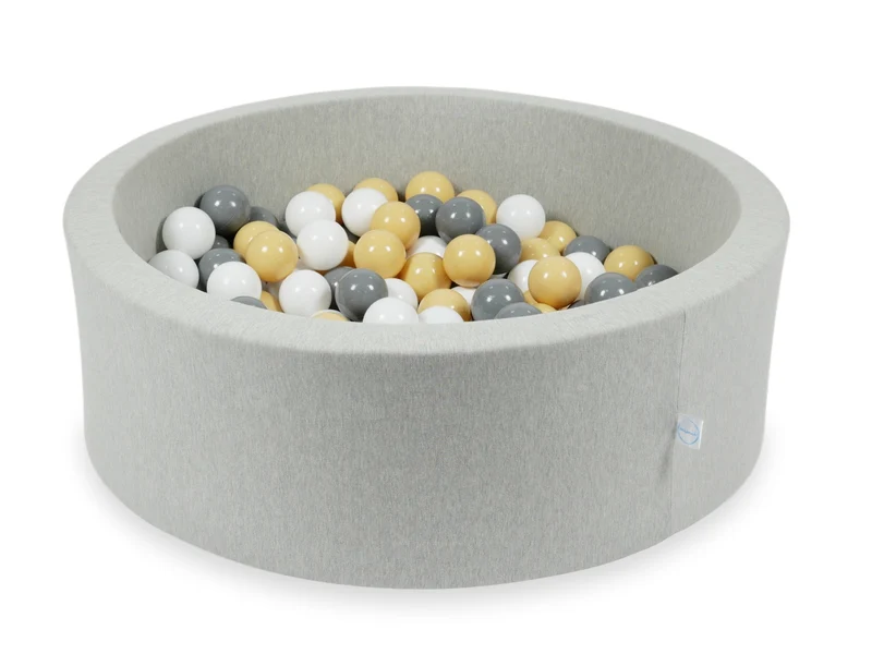 Piscine à balles en gris clair 90x30 cm avec 200 balles