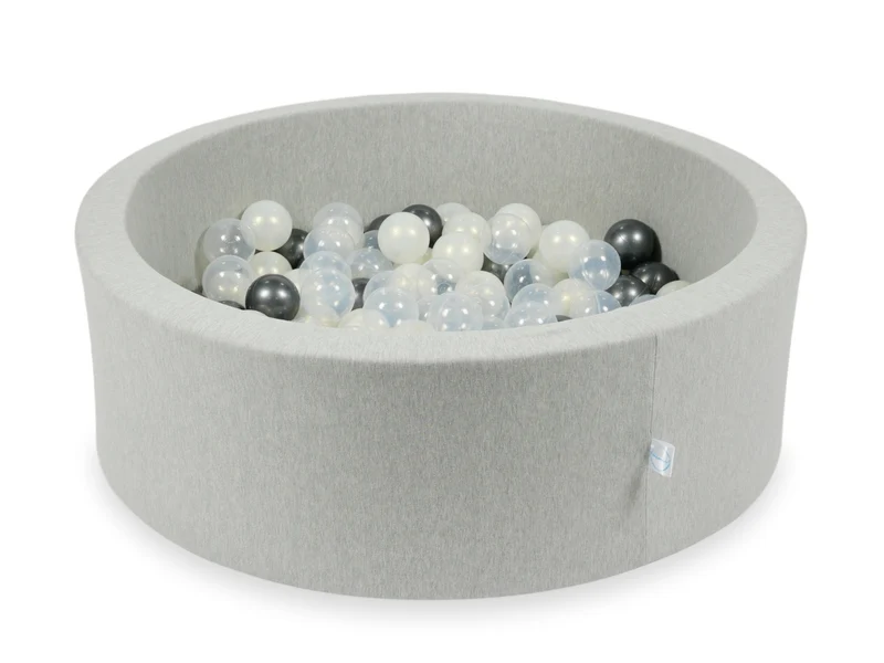 Piscine à balles en gris clair 90x30 cm avec 200 balles