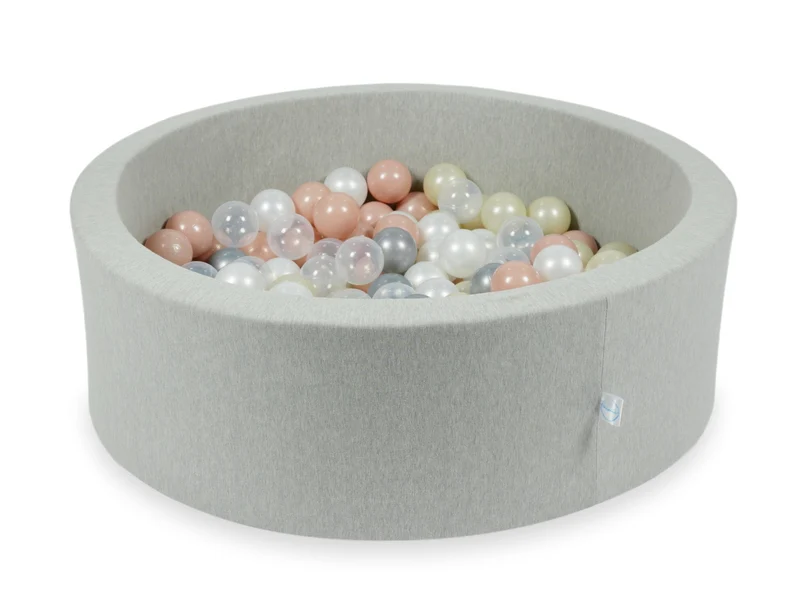 Piscine à balles en gris clair 90x30 cm avec 200 balles