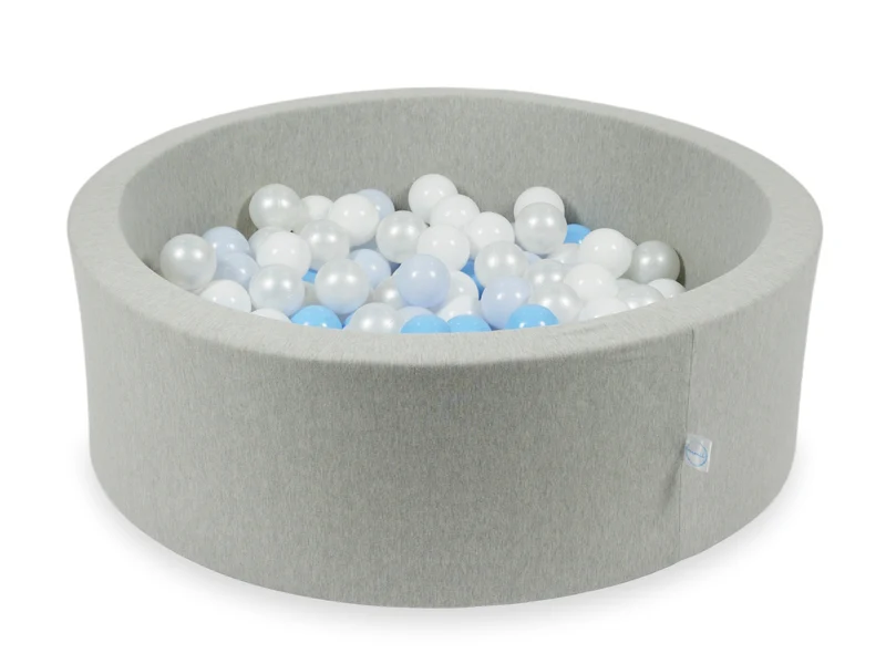 Piscine à balles en gris clair 90x30 cm avec 200 balles