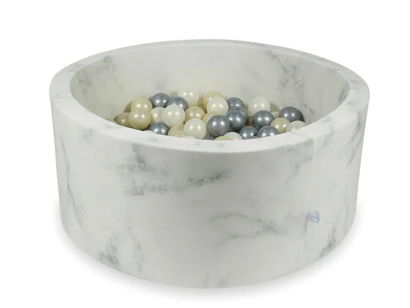 Piscine à balles en velours Marble 90x40 cm avec 300 balles
