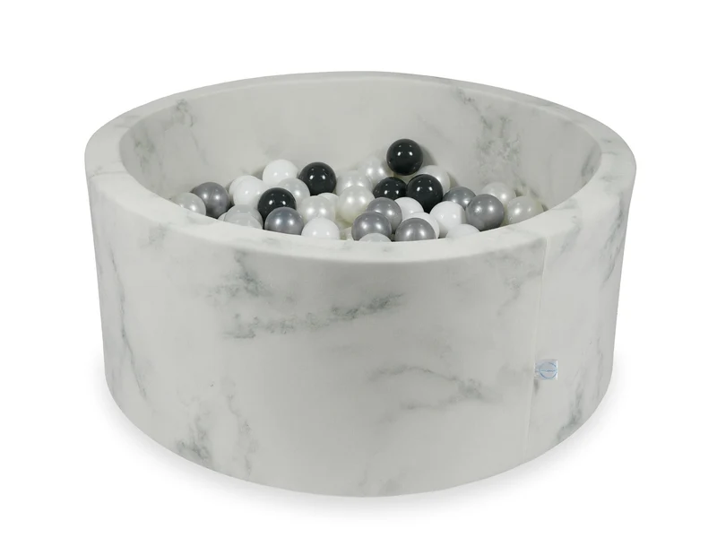Piscine à balles en velours Marble 90x40 cm avec 300 balles