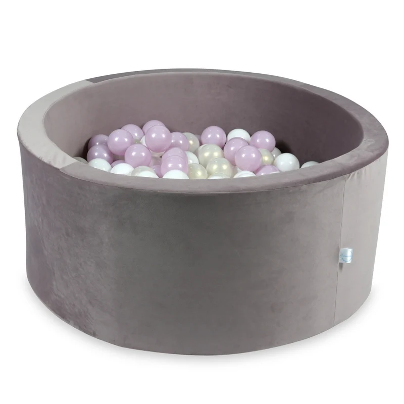 Piscine à balles en velours velvet lilac 90x40 cm avec 300 balles