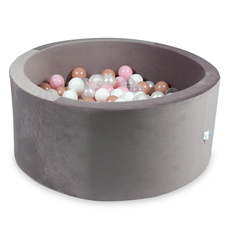 Piscine à balles en velours velvet lilac 90x40 cm avec 300 balles