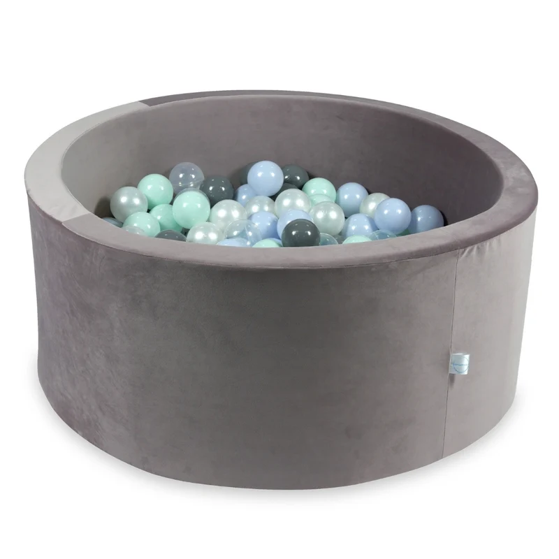 Piscine à balles en velours velvet lilac 90x40 cm avec 300 balles
