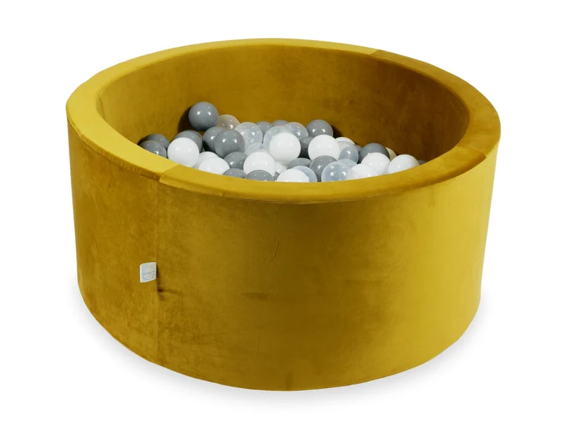 Piscine à balles en velours velvet dore 90x40 cm avec 300 balles