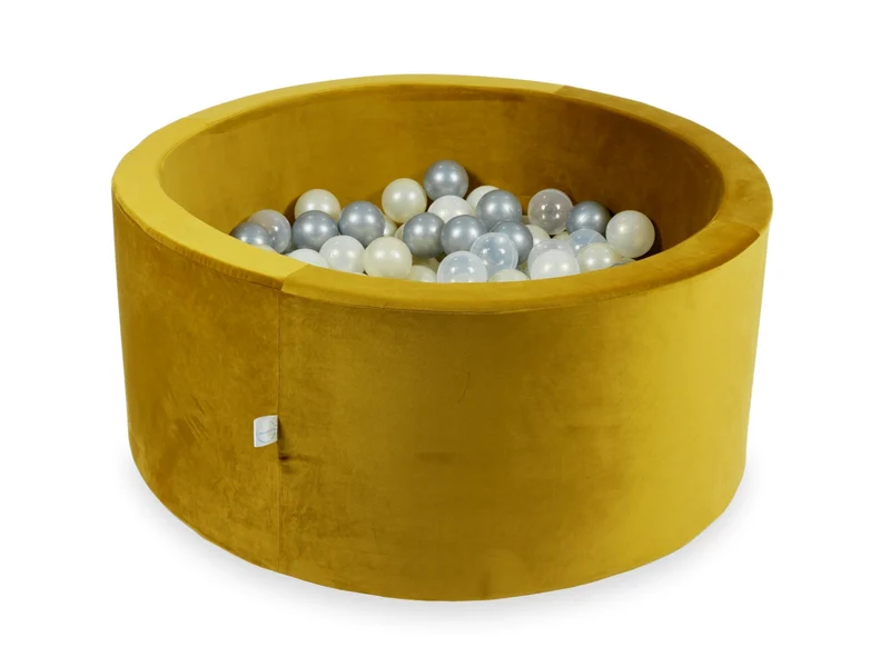 Piscine à balles en velours velvet dore 90x40 cm avec 300 balles