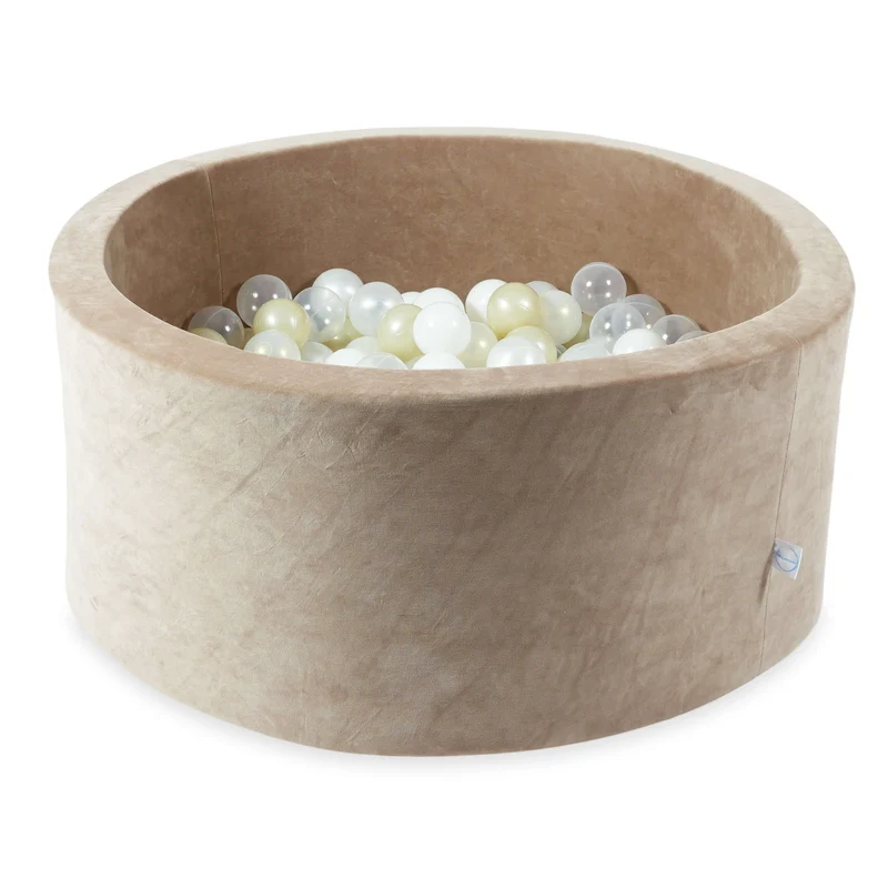 Piscine à balles en velvet soft brown 90x40 cm avec 300 balles
