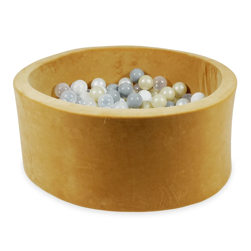 Piscine à balles en velvet soft carmel 90x40 cm avec 300 balles