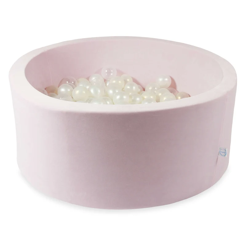 Piscine à balles en velvet soft light pink 90x40 cm avec 300 balles