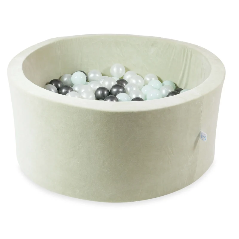 Piscine à balles en velvet soft pistachio 90x40 cm avec 300 balles