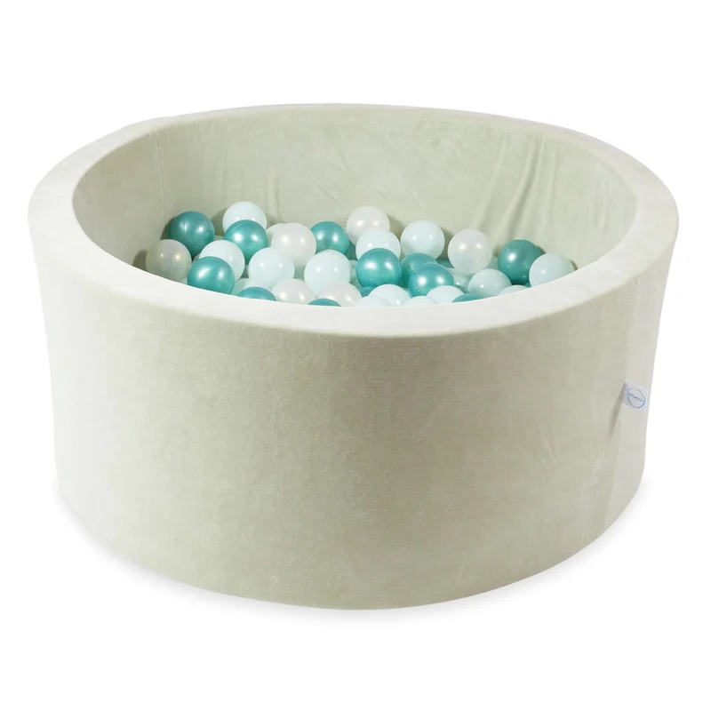 Piscine à balles en velvet soft pistachio 90x40 cm avec 300 balles