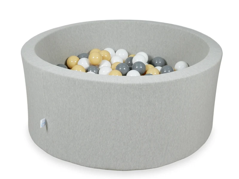 Piscine à balles en gris clair 90x40 cm avec 300 balles