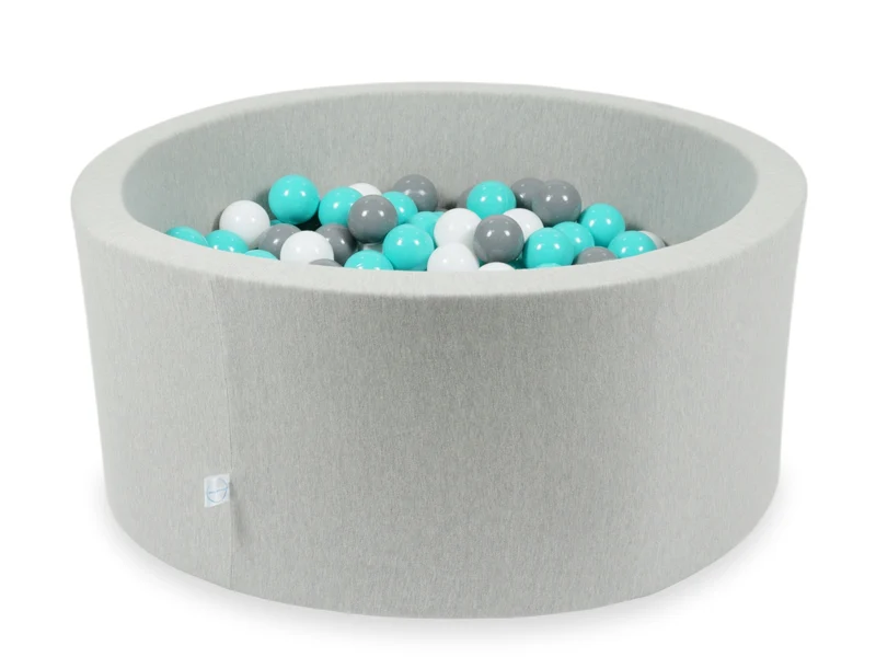 Piscine à balles en gris clair 90x40 cm avec 300 balles
