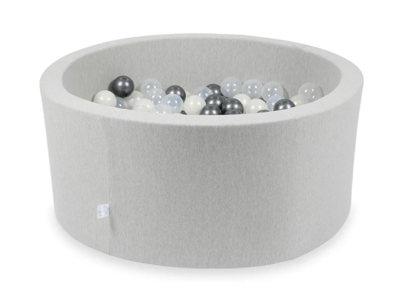 Piscine à balles en gris clair 90x40 cm avec 300 balles