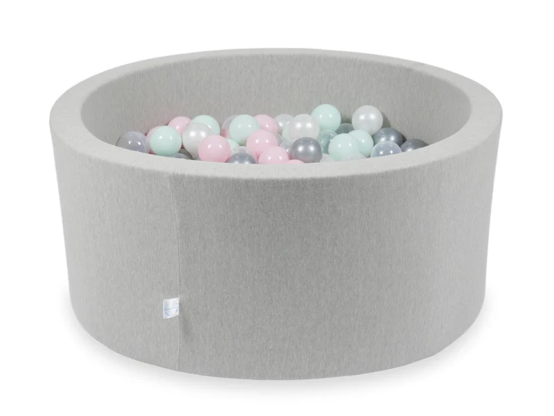 Piscine à balles en gris clair 90x40 cm avec 300 balles
