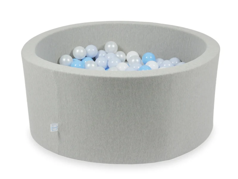Piscine à balles en gris clair 90x40 cm avec 300 balles