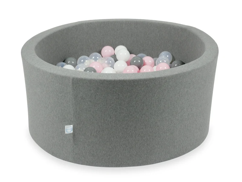 Piscine à balles en gris 90x40 cm avec 300 balles