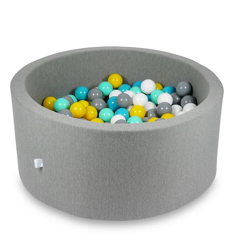 Piscine à balles en gris 90x40 cm avec 300 balles