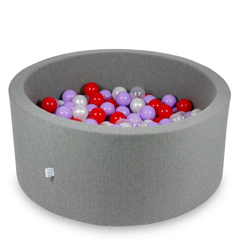 Piscine à balles en gris 90x40 cm avec 300 balles