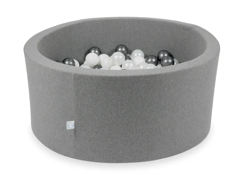Piscine à balles en gris 90x40 cm avec 300 balles