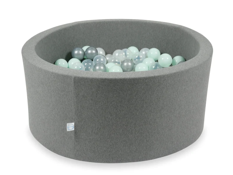 Piscine à balles en gris 90x40 cm avec 300 balles