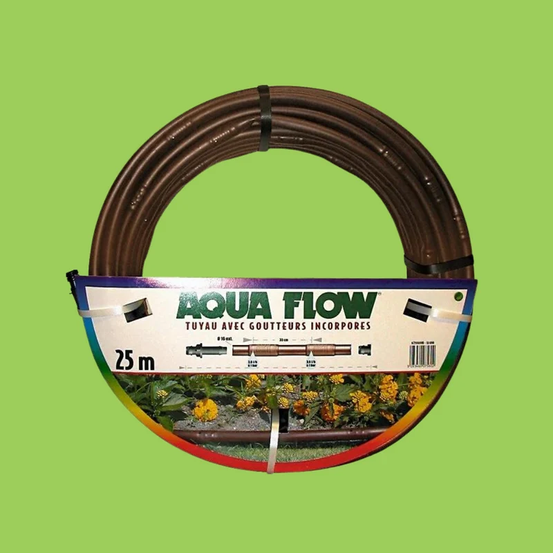 Tuyau Aqua Gout' BD 4 bars marron 13x16 mm 25m - goutteurs 2 l/h incor
