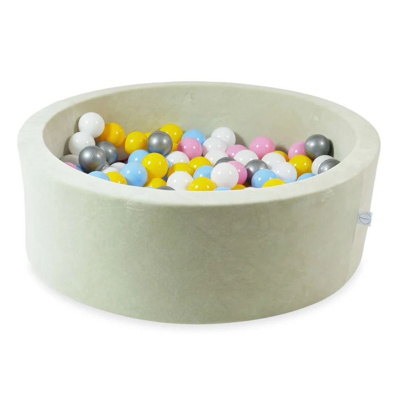Piscine à balles en velvet soft pistachio 90x30 cm avec 200 balles