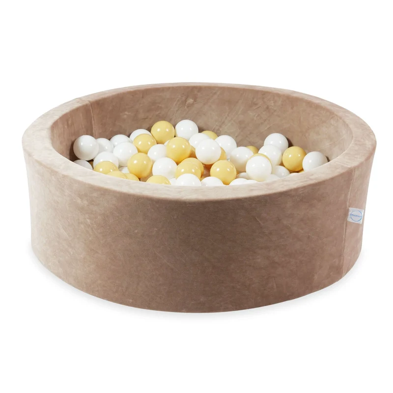 Piscine à balles en velvet soft brown 90x30 cm avec 200 balles