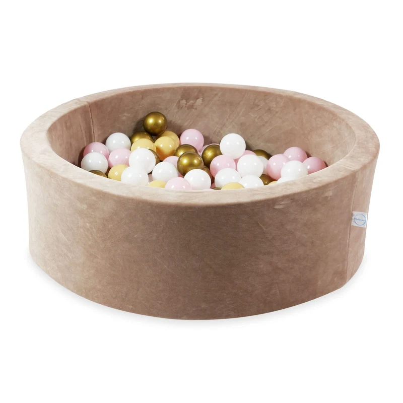 Piscine à balles en velvet soft brown 90x30 cm avec 200 balles