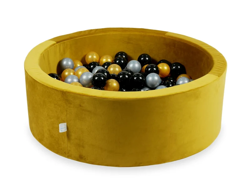 Piscine à balles en velours velvet dore 90x30 cm avec 200 balles