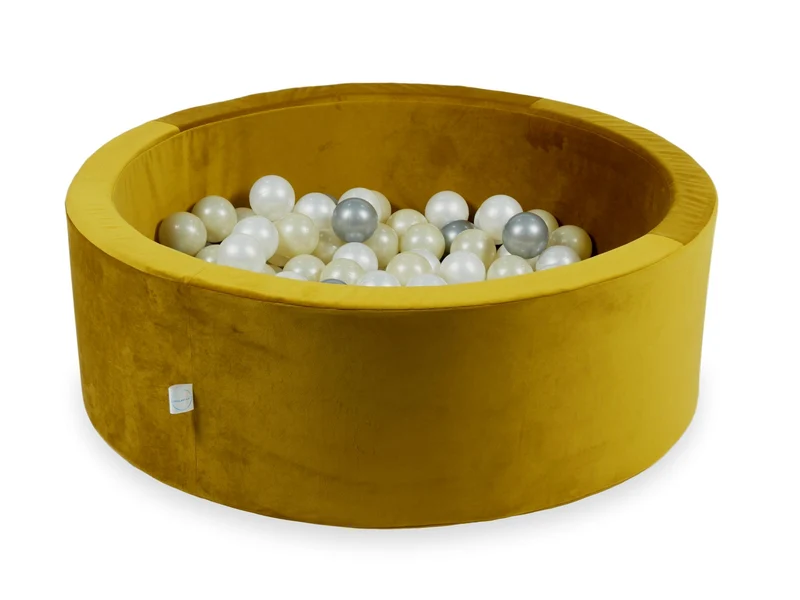 Piscine à balles en velours velvet dore 90x30 cm avec 200 balles