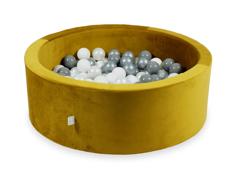 Piscine à balles en velours velvet dore 90x30 cm avec 200 balles
