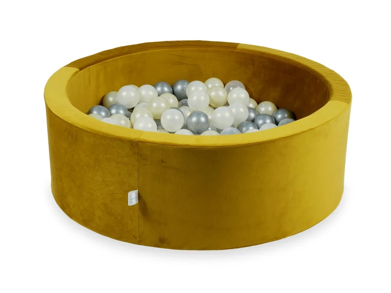 Piscine à balles en velours velvet dore 90x30 cm avec 200 balles