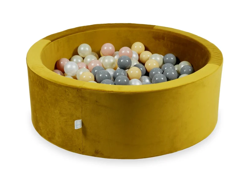 Piscine à balles en velours velvet dore 90x30 cm avec 200 balles