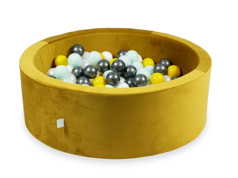 Piscine à balles en velours velvet dore 90x30 cm avec 200 balles