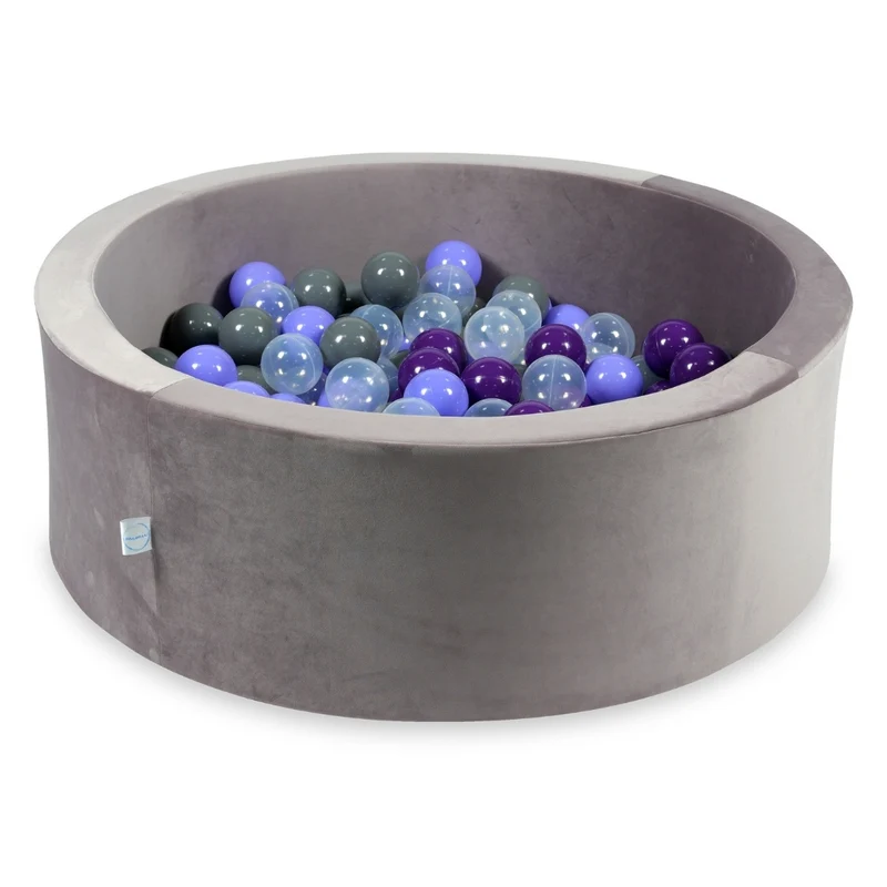 Piscine à balles en velours velvet lilac 90x30 cm avec 200 balles