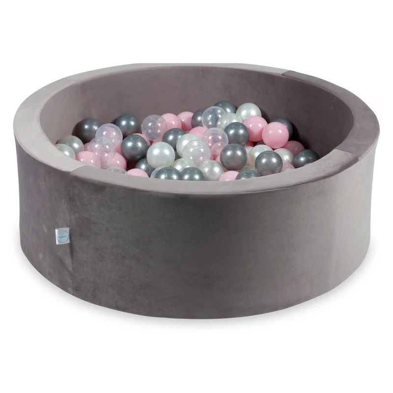 Piscine à balles en velours velvet lilac 90x30 cm avec 200 balles