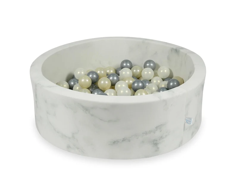 Piscine à balles en velours Marble 90x30 cm avec 200 balles