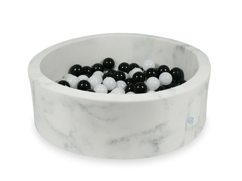 Piscine à balles en velours Marble 90x30 cm avec 200 balles