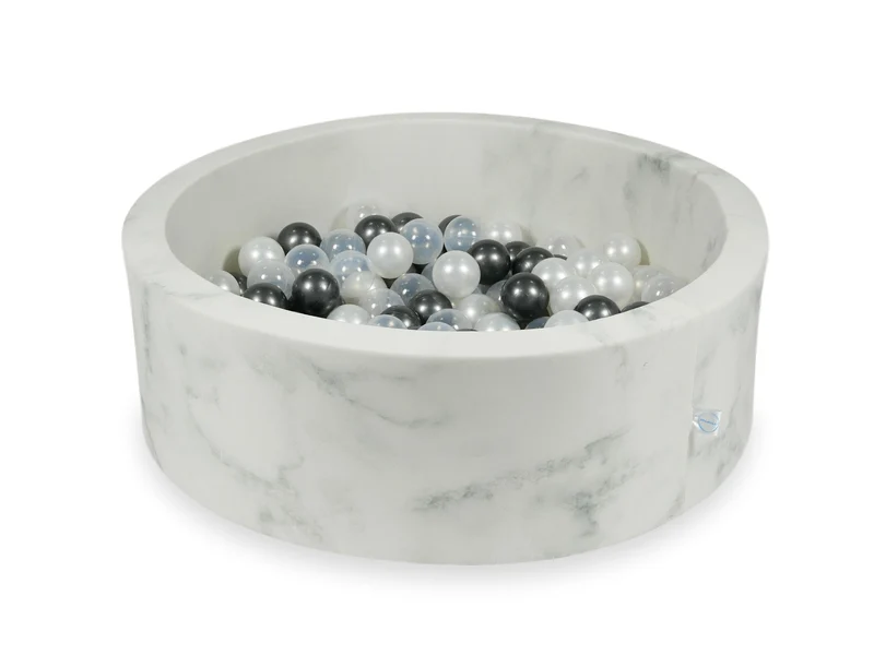 Piscine à balles en velours Marble 90x30 cm avec 200 balles