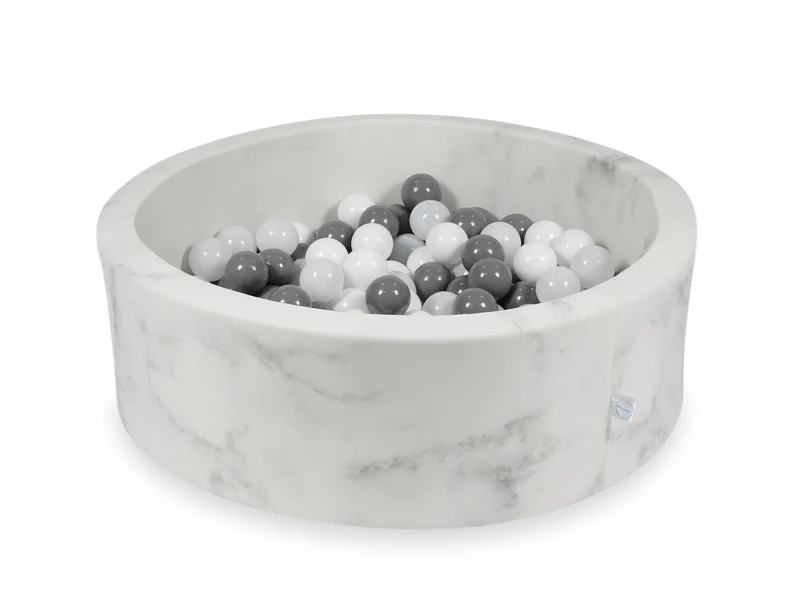 Piscine à balles en velours Marble 90x30 cm avec 200 balles