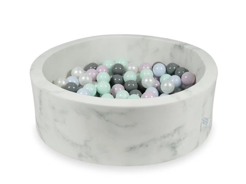 Piscine à balles en velours Marble 90x30 cm avec 200 balles