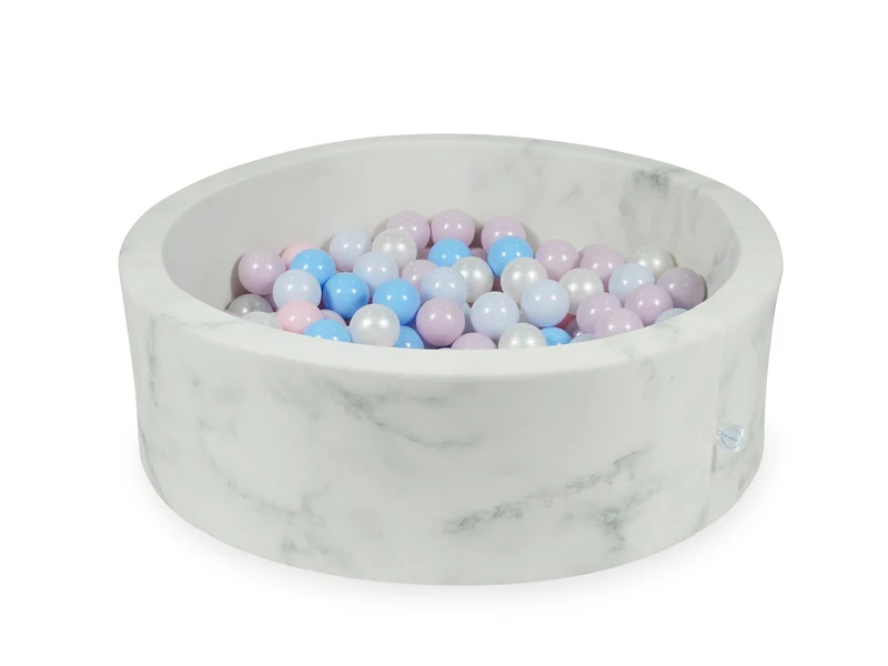 Piscine à balles en velours Marble 90x30 cm avec 200 balles