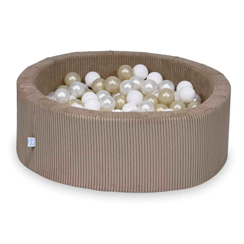 Piscine à balles en velours côtelé Toffee 90x30 cm avec 200 balles
