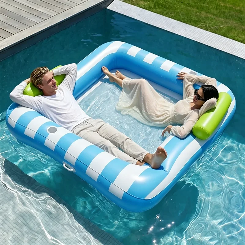 Bouée Gonflable Matelas Double Rayures