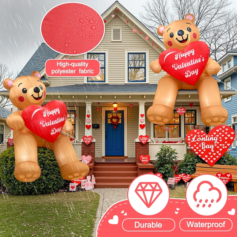 Décoration Gonflable Ours Saint-Valentin 8 Pieds